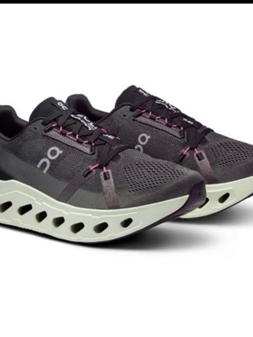 On Cloud Eclipse Women's Athletic Running Shoes - Black with Light Green